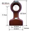 Vintage Solid Wood Curtain Rod with Single/Double Bracket and Decorative Finial