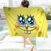 Cute S-Spongebobs Anime Microfiber Blanket Quick Drying Beach Towels Oversized Printing Super Absorbent Pool Towel Blanket