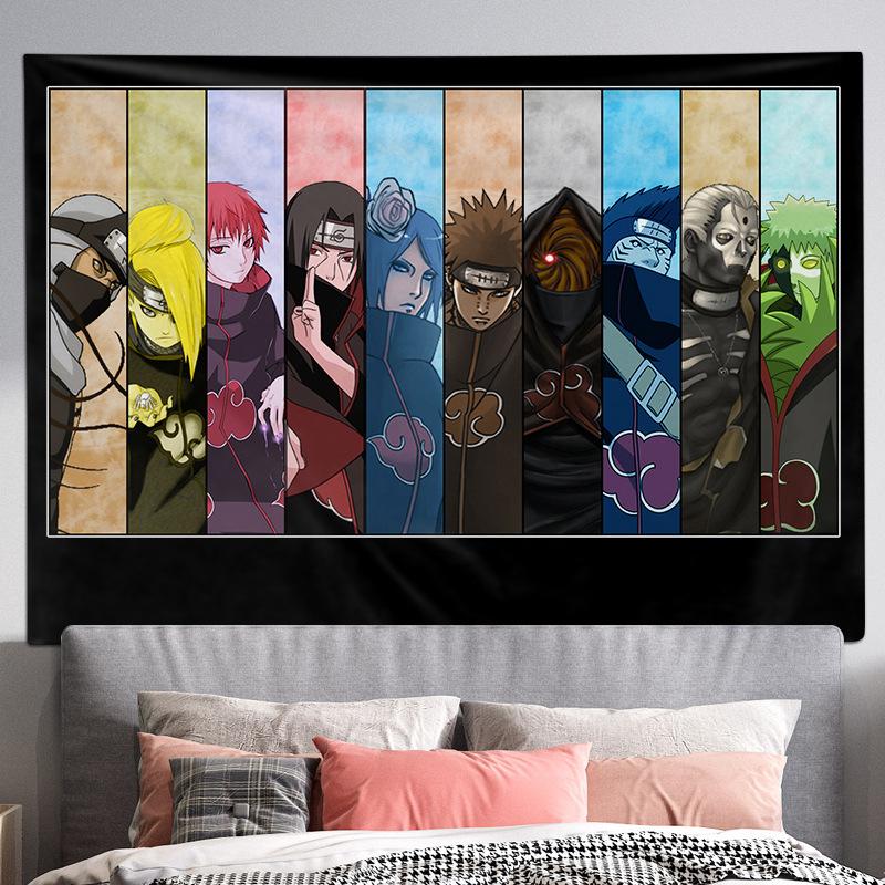 Living Room Background Cloth, Bedroom Hanging Cloth, Japanese Cartoon Anime Tapestry, Room Wall Carpet