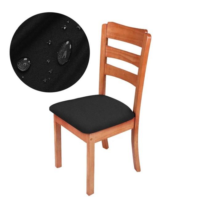

Water Resist Fabric Seat Cushion Cover Stretch Office Use Seat Covers Detachable Dining Chairs Covers Slipcover For Decor Home Hotel 1 Piece чёрный