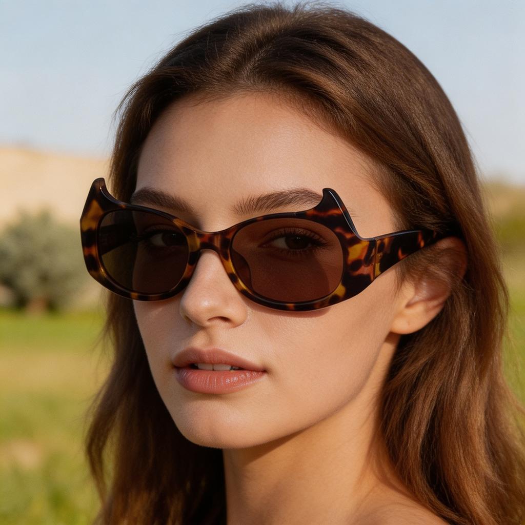 New personalized YK cat eye sunglasses men's and women's trendy ins style street shooting sunglasses outdoor dance playing glasses