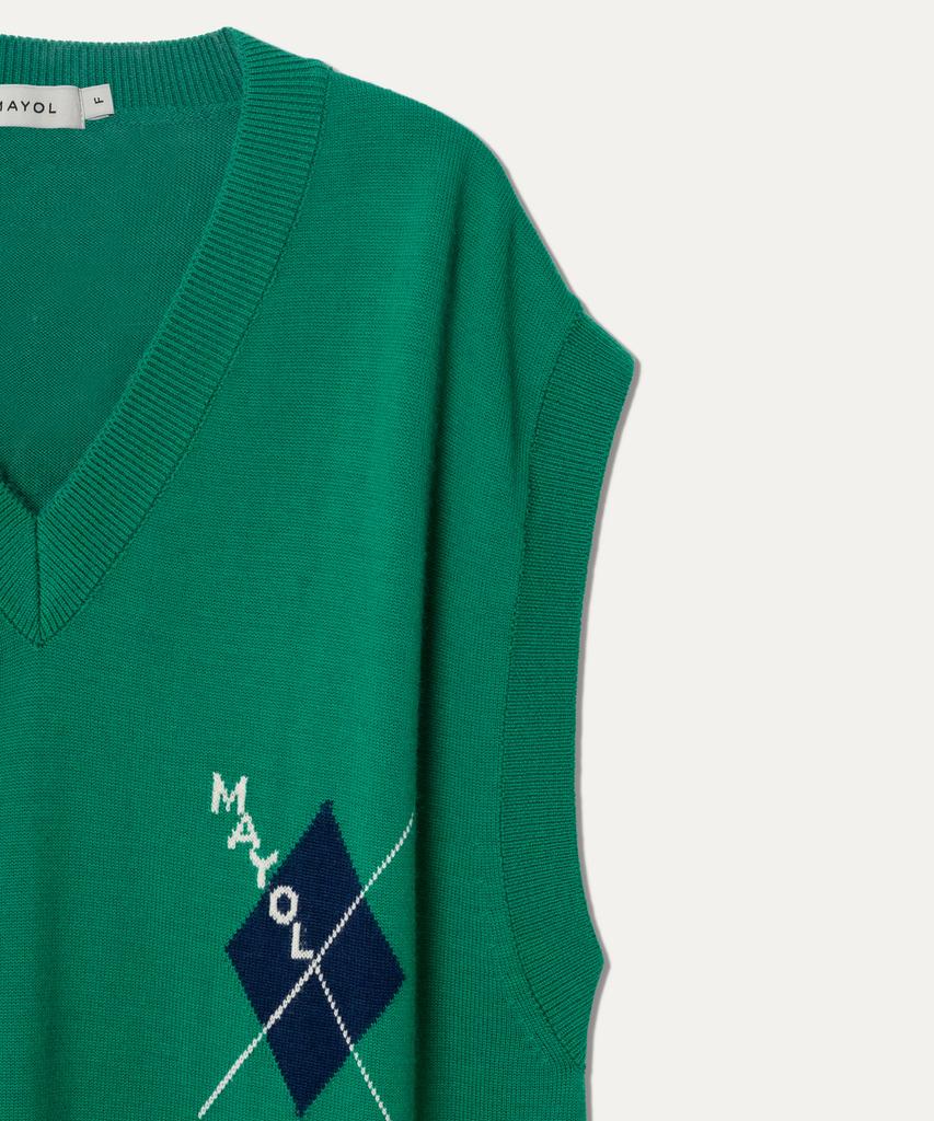 Mayol Argyle Intarsia Knit Vest_Green