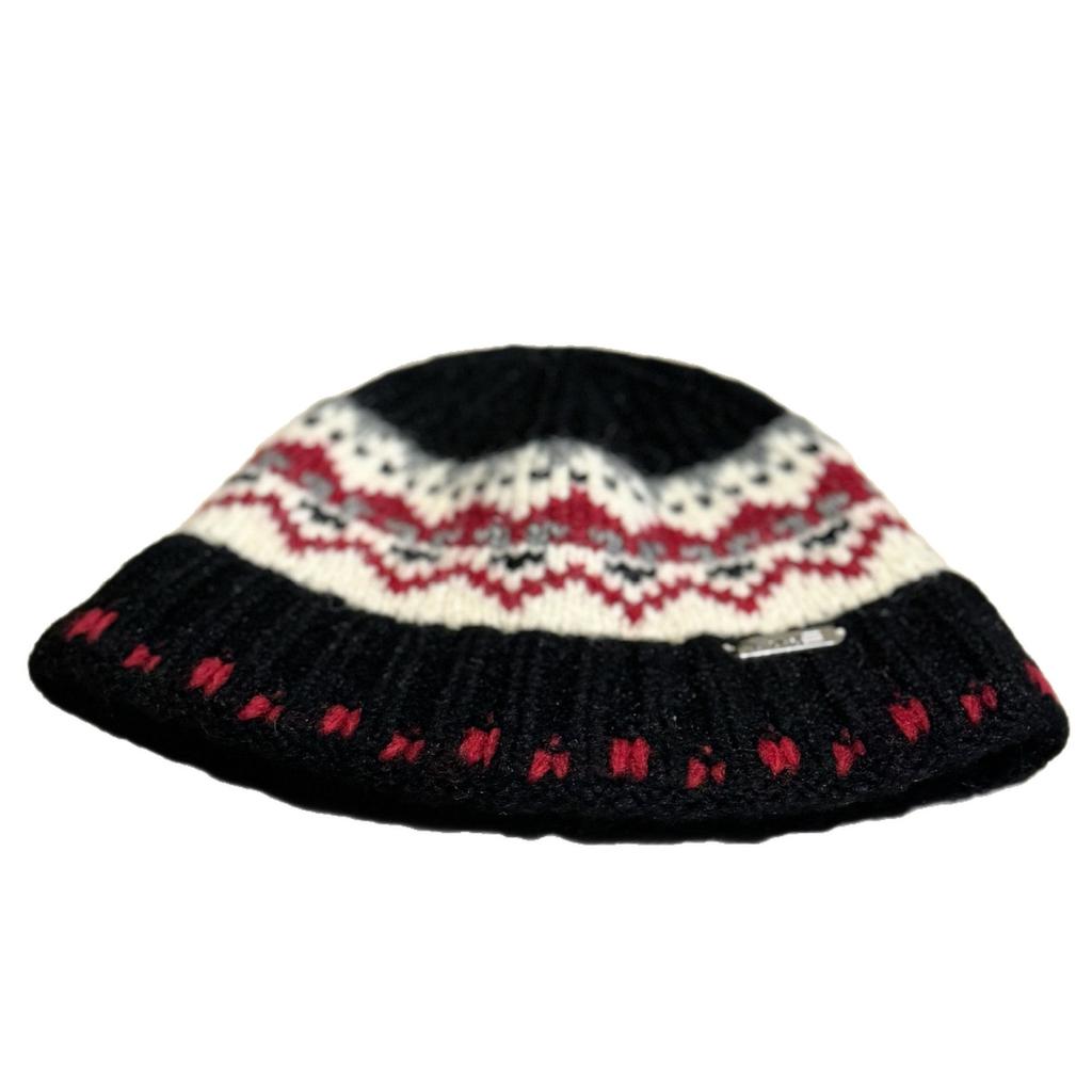 Winter Knitted Warm Contrast Maillard Fisherman Hat Women's Thickened Cold Proof Fashion Woolen Hat Basin Hat