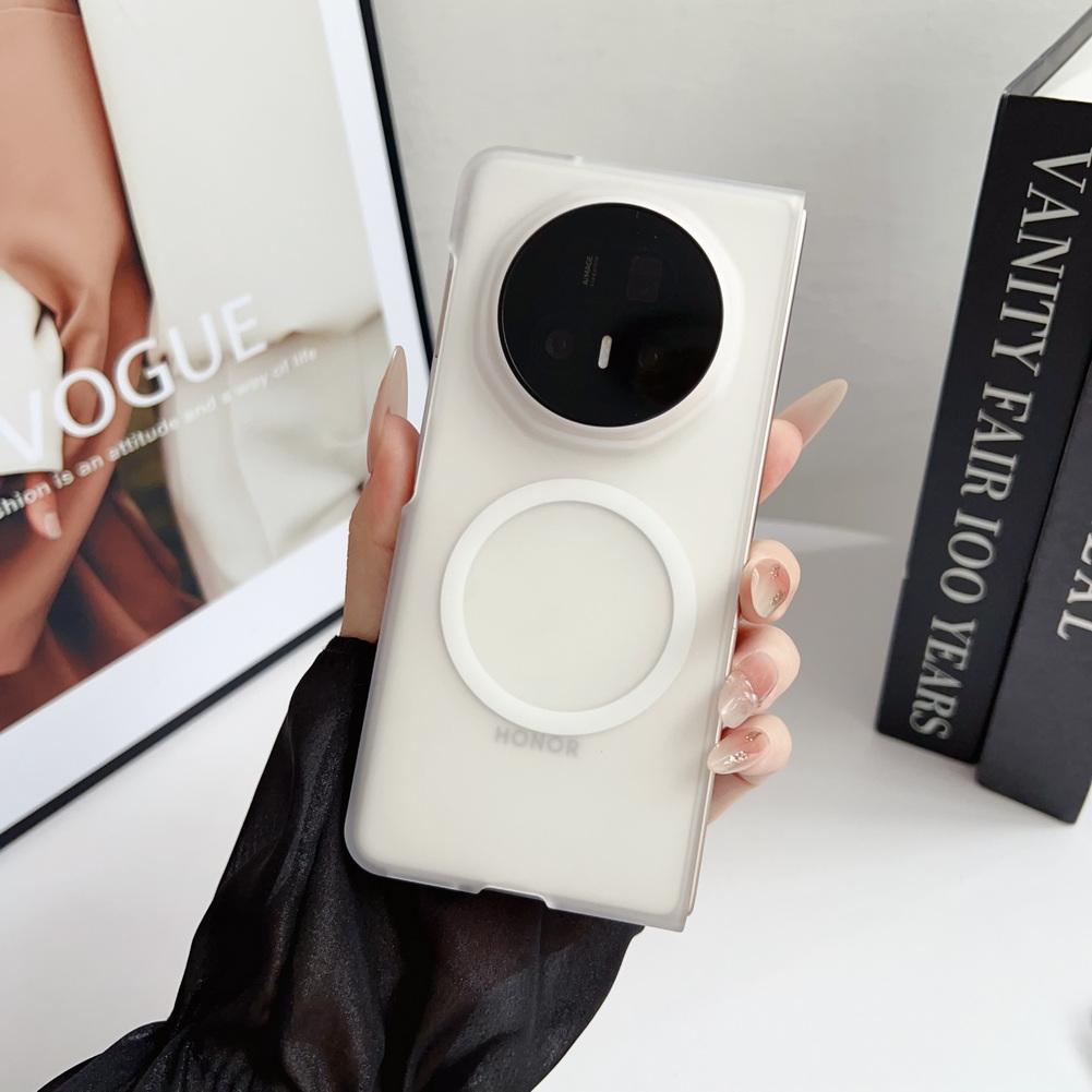 

Transparent and Translucent Magnet Adsorption Ring Case For Honor Magic V5 magic v3 All-inclusive Camera Protect Cover HONOR Magic V3
