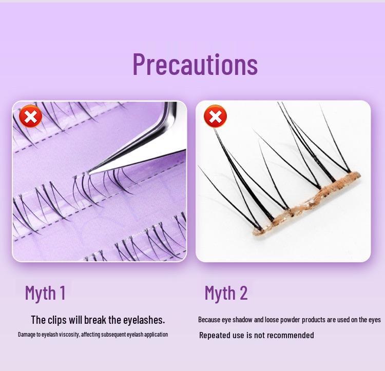 Mengjie Shangpin Glue-Free Natural False Eyelashes - Self-Adhesive, Beginner-Friendly, Photogenic Clumps, Large Capacity.