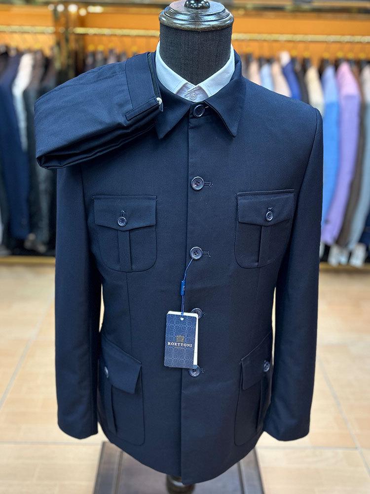 Men's Slim Fit Casual Zhongshan Two-Piece Suit