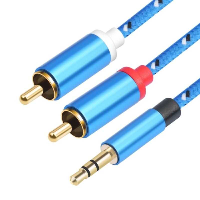 3.5mm to 2RCA Adapter Cord Stereo AUX Cable Line for Smartphones, MP3, Tablets, Speaker, Subwoofer, Home Theaters