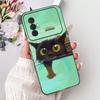 For Tecno Spark 8 Pro 8T 8P Elegant Floral Cat Phone Case For Tecno Spark8 8T 8P 8Pro Black Silicone Soft TPU Cases Bumpers