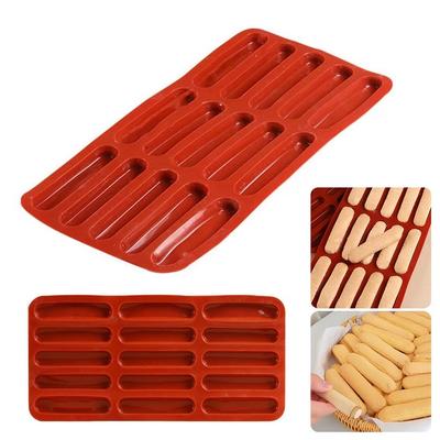 New 15 Hole Finger Biscuit Mould Silicone DIY Dessert Cake Mold Non-stick Ice Cream Mold Home Baking Tools