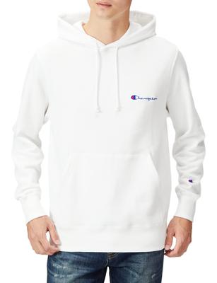 Champion Casual Μακρυμάνικο Φούτερ με Κουκούλα Κατασκευασμένο στις ΗΠΑ με Βαμβάκι και Φλις Λογότυπο Script Μέγεθος Μεσαίο Ανδρικό Φούτερ, Επένδυση, Κέντημα, C8-W128Z,