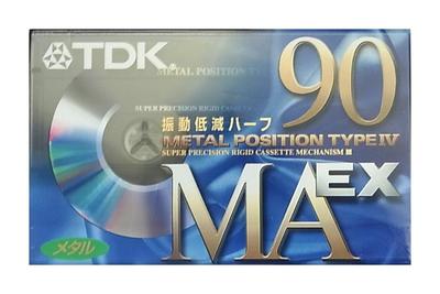 TDK metāla lentes kasešu lente, 90 minūšu vibrācijas samazināšana, daļēji pieņemta MAEX-90
