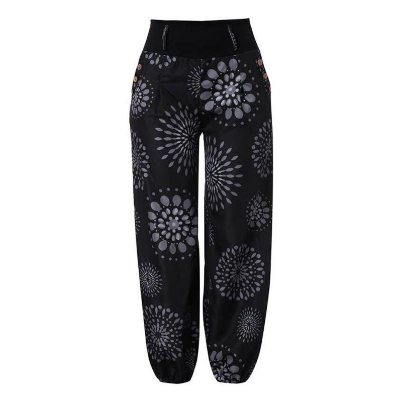 Boho Womens Aladdin Harem Yoga Pants With Elastic Waist And Loose Fit**