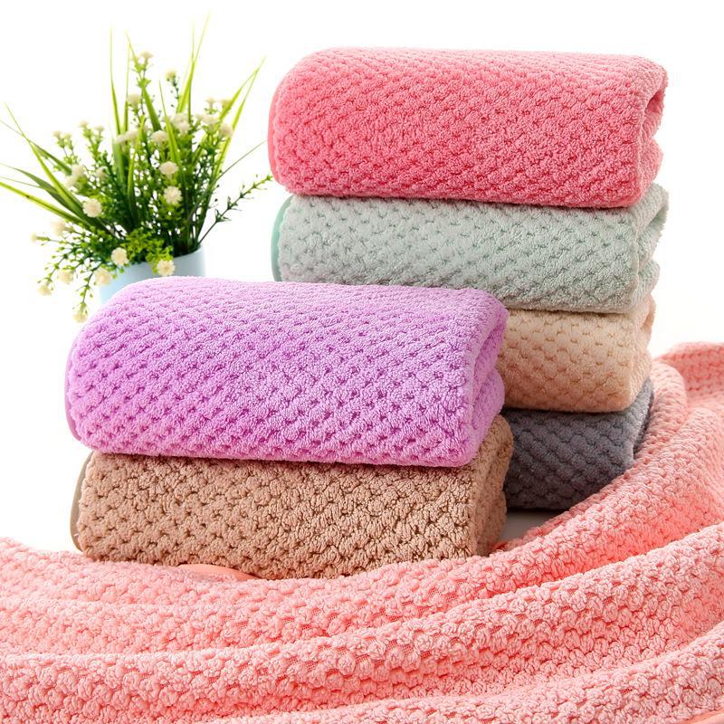 Pineapple Coral Fleece Bath Towel - Absorbent, Hair-Free, Soft, Large Square for Men & Women