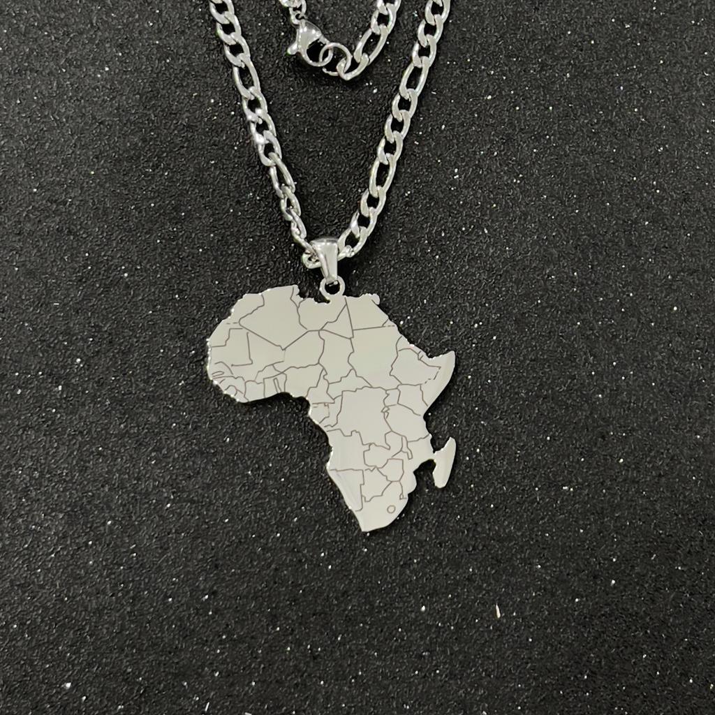 Drop Shipping Fabrik Kundenspezifisch Edelstahl Goldbeschichtet Trendig Afrika Karte Länder Karte Halskette für Heißverkauf