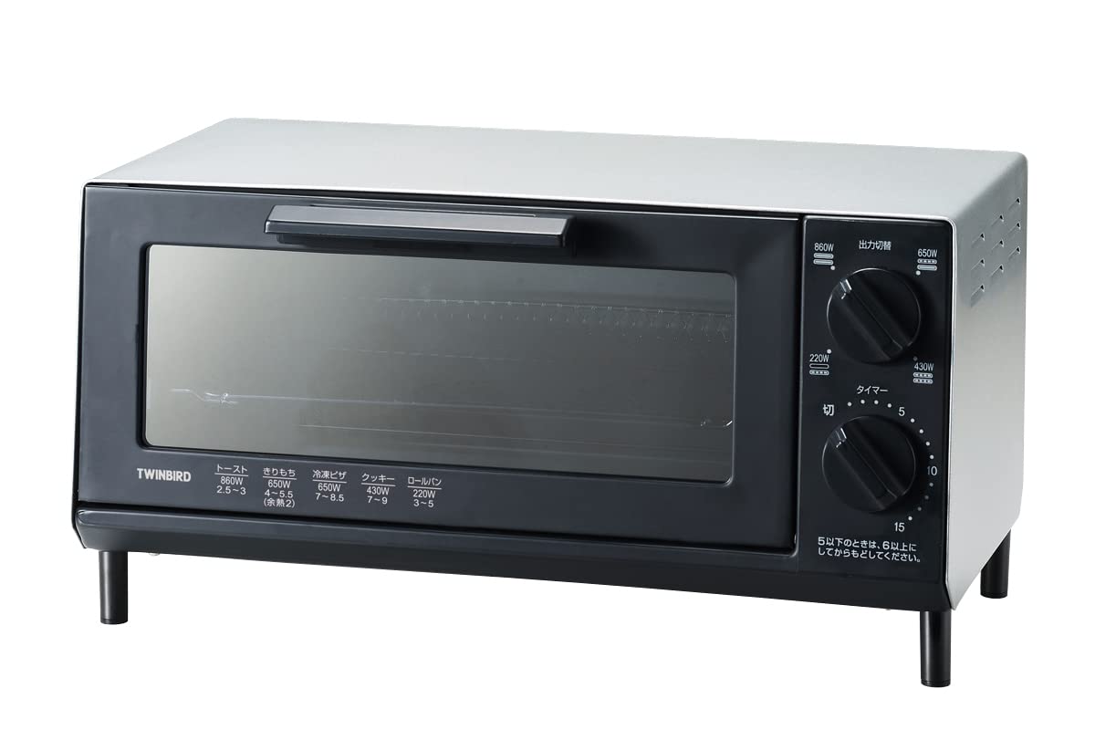 

Twin Bird Toaster Oven Toaster Compact Mirror Glass Silver TS-4035S
