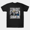 Men Black Print T-shirt Straight Outta Scranton - Lazy Scranton No-Cut Transfer Paper Print Cotton Tshirt