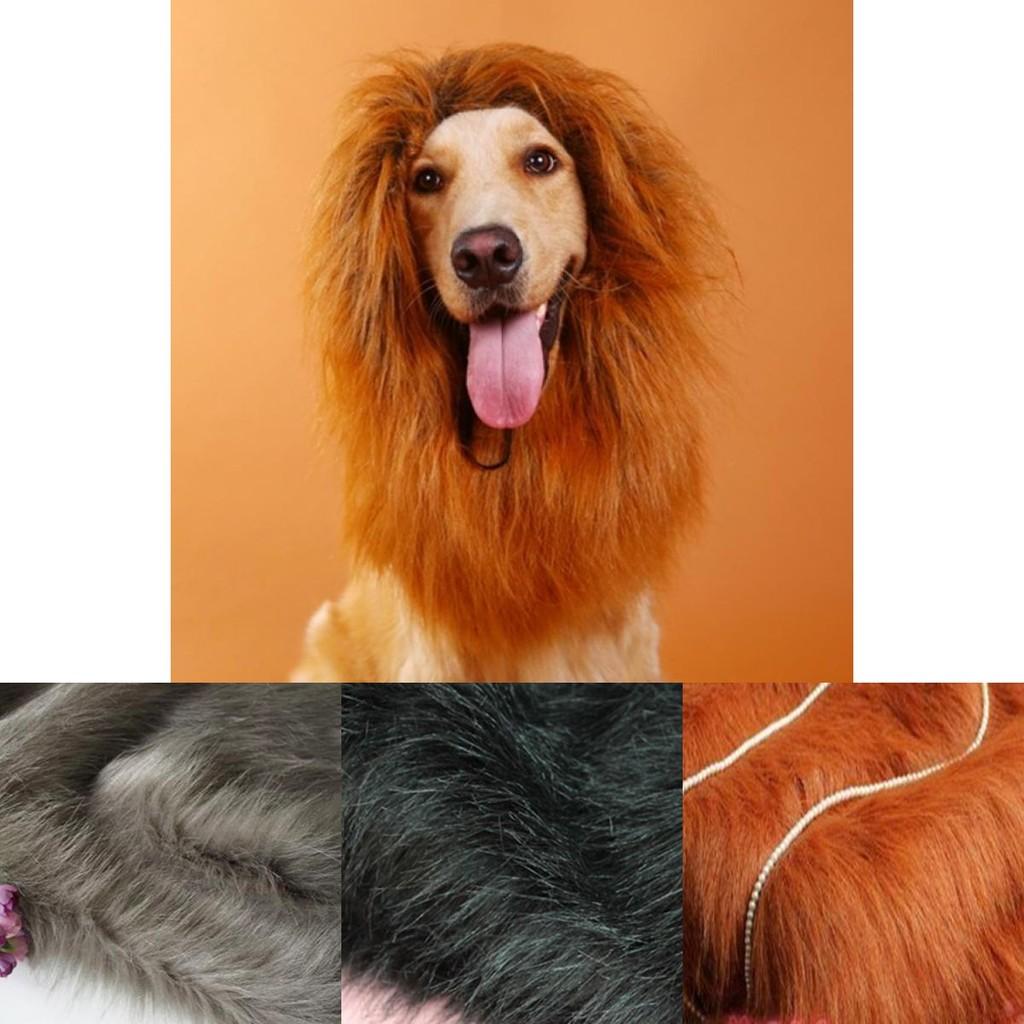 Jungle King Pet Costume Lion Hat With Faux Fur For Small Dogs