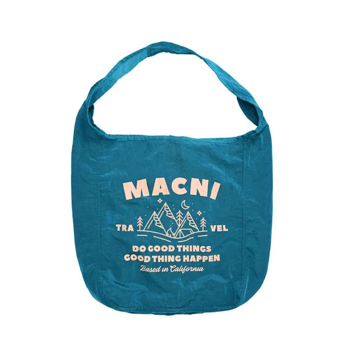 GRAPHIC PACKABLE SHOULDER BAG AQUA
