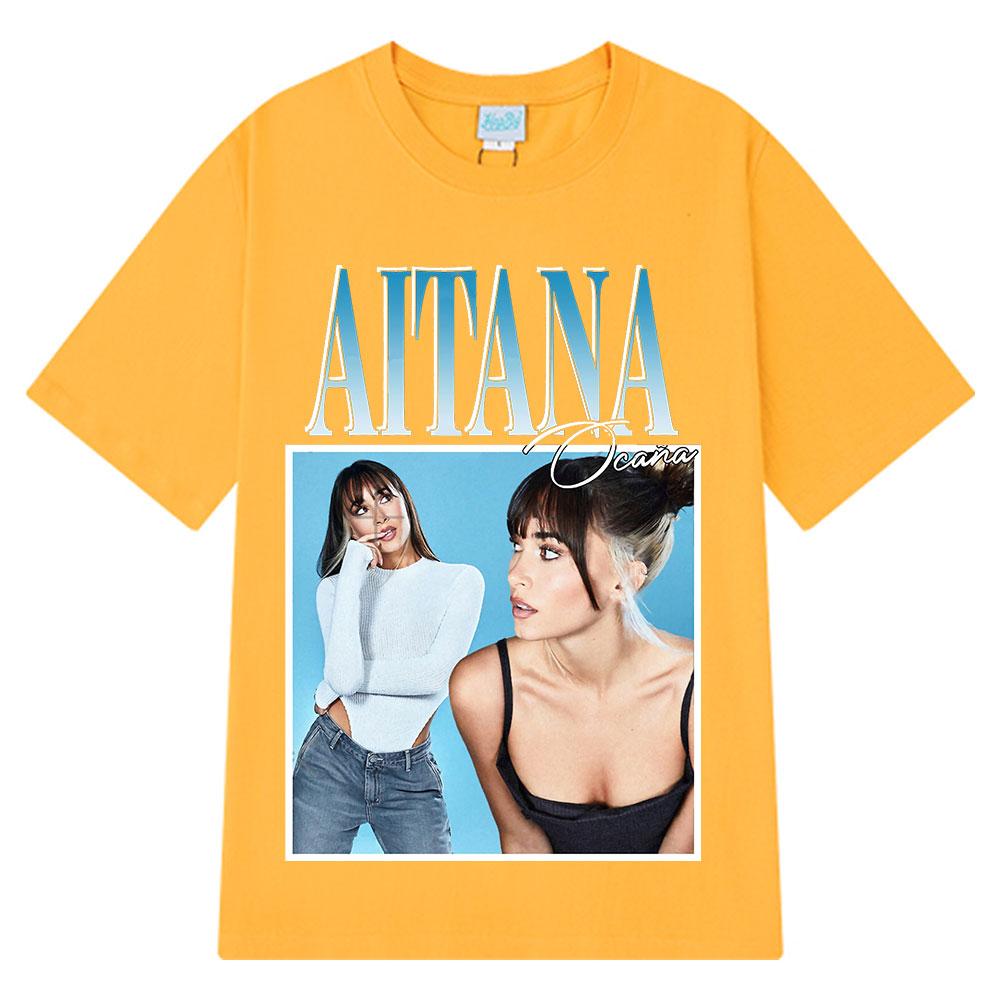Singer Aitana Ocana Fashion Graphic T Shirt Men Women Harajuku T-shirts Cotton Aesthetic Short Sleeve O-Neck T Shirts Streetwear