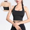 Pleated Back Backless Sportswear Adjustable Strap Fashionable Pleated Bra Yoga Vest  Yoga