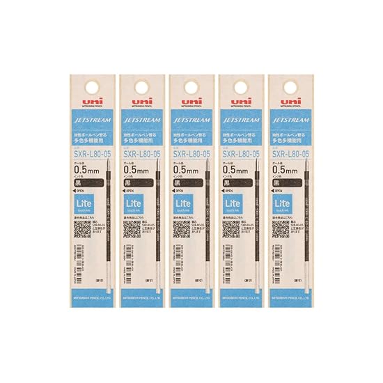 uni-ball Jetstream Light Touch Ink Ballpoint Pen Refill, Multi-Color/Multi-Function, 0.5mm, Black, 5 B0DW3RZTLR