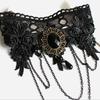 Steampunk Gothic Necklace Vintage Tassel Punk Retro Necklace Black Lace Choker  Jewelry Gift
