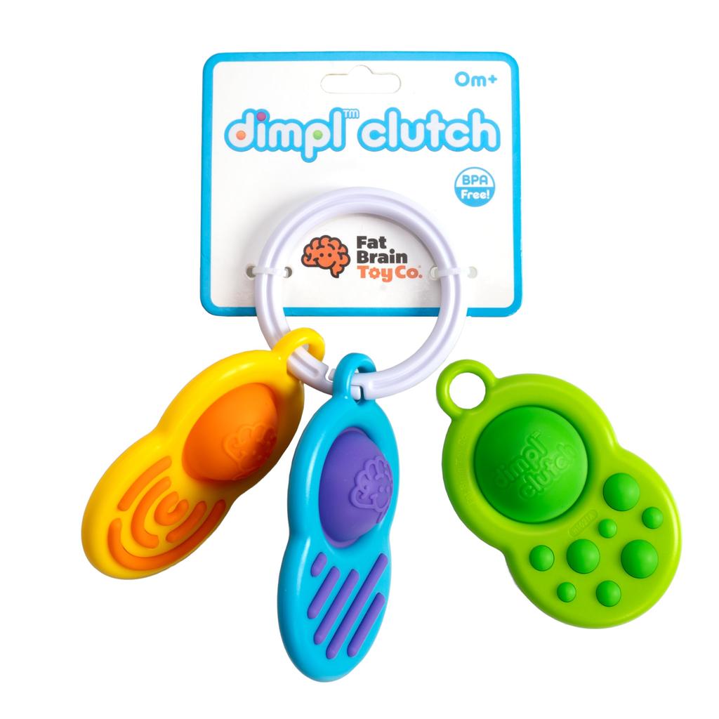 Fat Brain Toys Fat Brain Toys Dimple Clutch Baby Toy Teething Fidget Toy Genuine Lime Green FA348-1 Yellow, Blue,