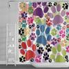 Raining Cats and Dogs Shower Curtain Funny Cartoon Cute Animal Hilarious Pets Playing Water Polyester Waterproof Bathroom Panels