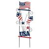 Metal Garden Stake USA Patriotic Wind Spinner Yard Decoration Outdoor Lawn Ornament with Spinning Flags and Stars for Garden