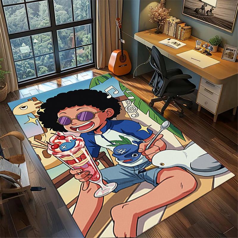 "ONE PIECE" Washable Carpet Non Slip Large Area Rug Floor Mat Bedroom Gamer Room Decor kwq23