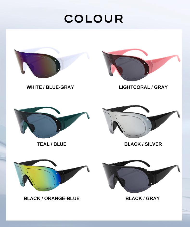 Windproof UV-Protection Sunglasses: Stylish Unisex Large Frame for Outdoor Fashion