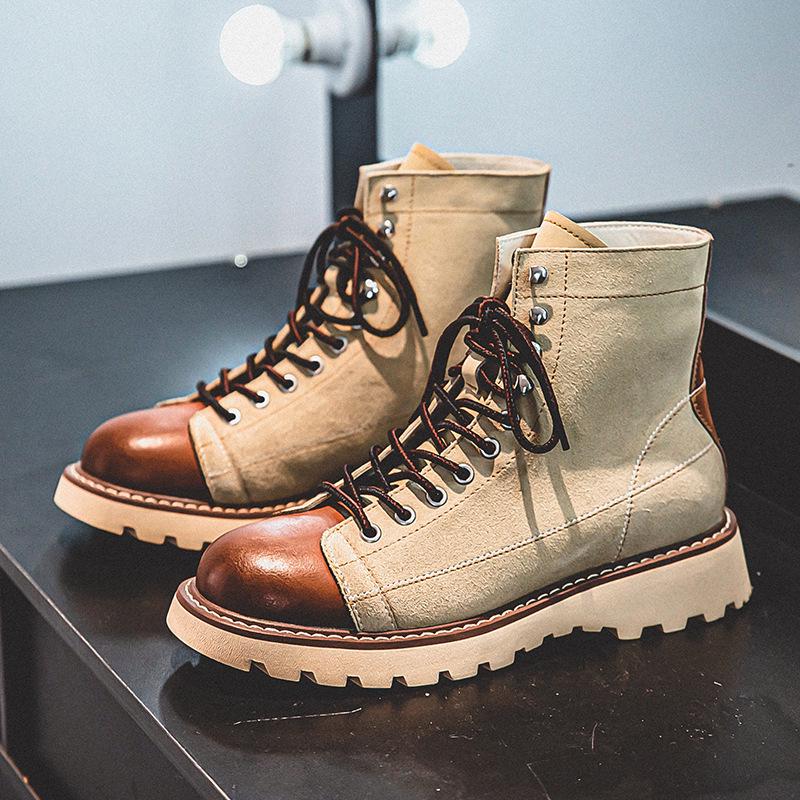 

Мужские кожаные ботинки Martin Retro British 2023 года — стиль High Street American Tough Outdoor средней высоты 42