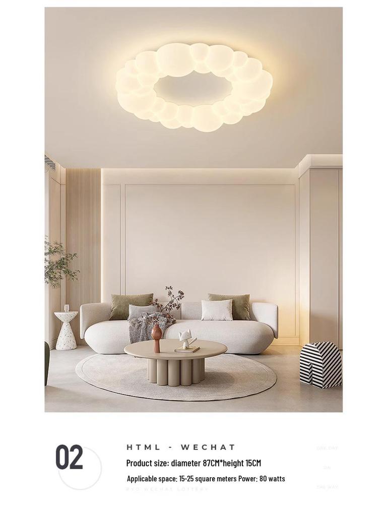 Nordic Modern Minimalist Cream Bubble Ceiling Light for Master Bedroom