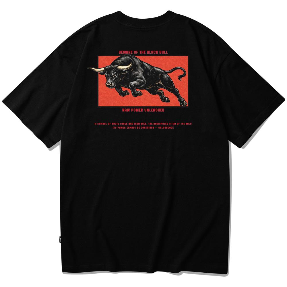 Seupeullaesikodeu Short Sleeve T-Shirt Black - Blackbull (Beware Of The Blackbull)