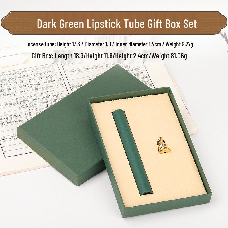 Agarwood Incense Gift Set: Sticks & Holder in Elegant Green Packaging with Gourd - Single & Double Sticks