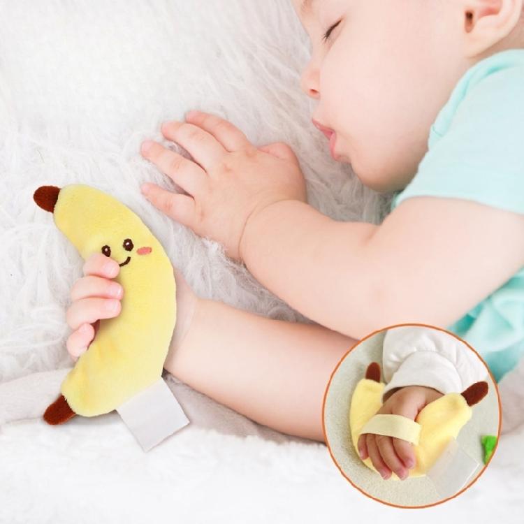 Baby Comfort Cartoon Rattle Doll Toy For Startle Reflexing Mitigation Wearable Hand Grip Soothing Teether Sleeping Toy
