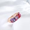 New Vintage Purple Natural Zircon Ring For Women Wide  Rose Gold Rings Ethnic Wedding Jewelry Daily Party Accessories