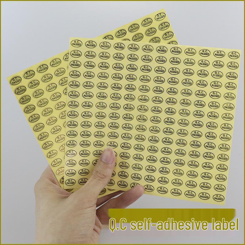 

Золотые Прозрачные Наклейки Пройдено КК - Самоклеящиеся Этикетки для Инспекции Продукции 9X13mm Gold Base 2700 stickers/pack