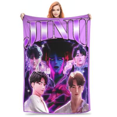 Jinu KPOP Demon Hunters Vintage 90s Style Blanket Flannel Novelty Warm Throw Blanket for Coverlet Summer