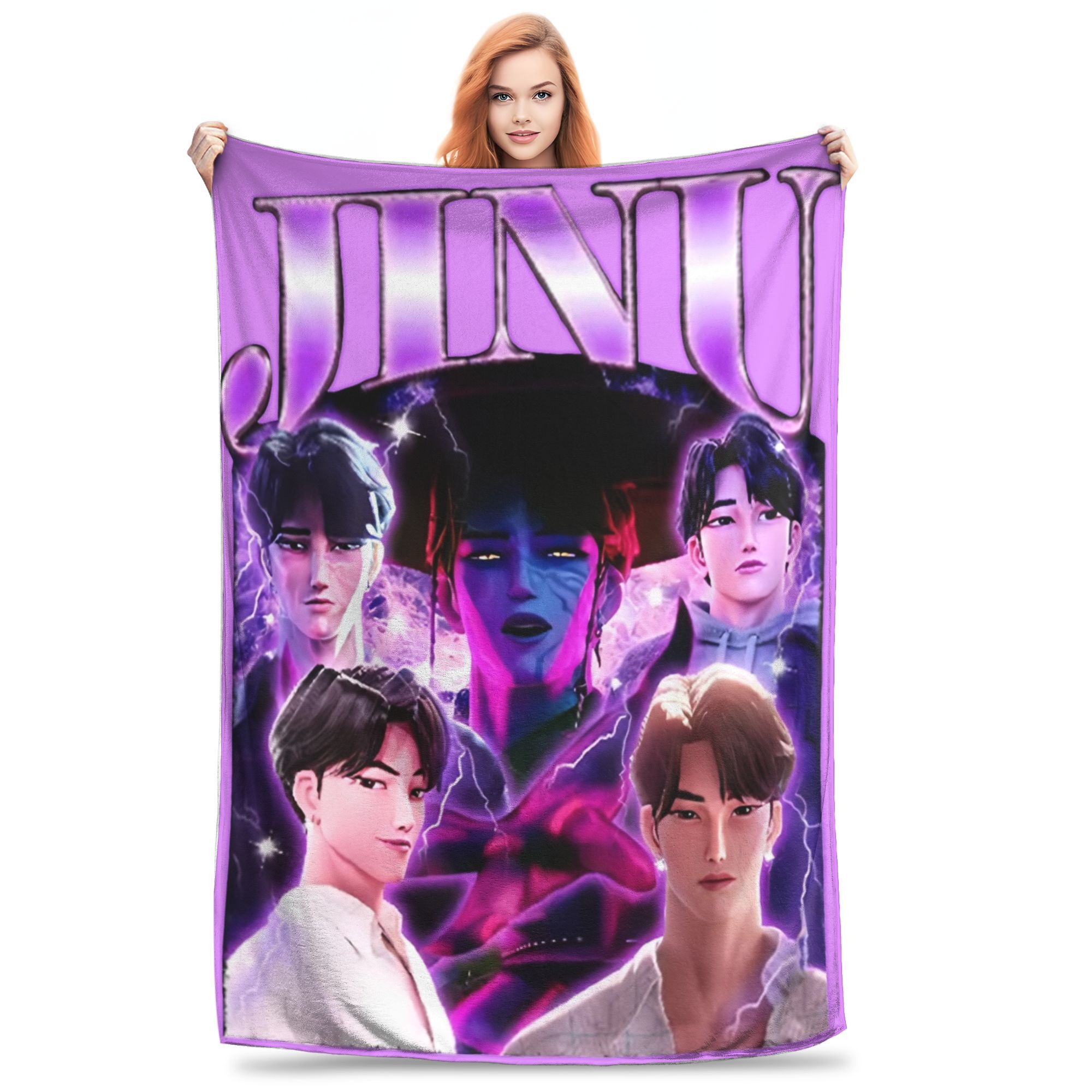 

Джину KPOP Охотники на демонов Винтажное одеяло в стиле 90-х Фланелевое необычное теплое накидное одеяло для покрывала Лето 80x60in