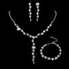Copper Full Diamond Necklace Earrings Bracelet Flash Diamond Wedding Dress Accessories Bridal Accessories Set Women