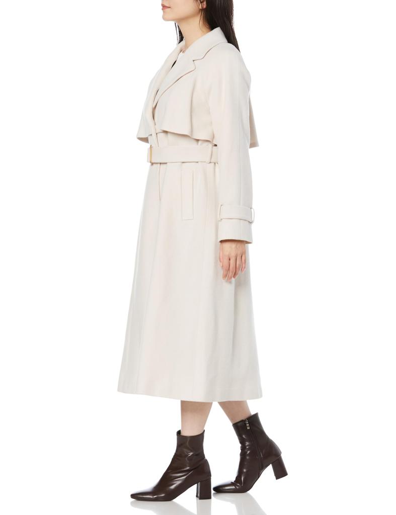 Ecru Wool Trench Coat [Lesse Passe] Women's