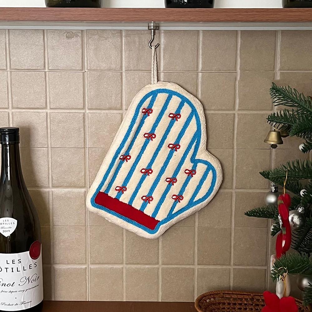 Cute Cartoon Hand Towel Absorbent Quick-drying Kitchen Towel Household Hanging Handkerchief Creative Wall Hanging Decorative Rag