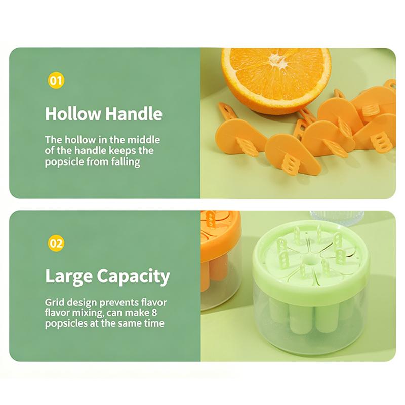 8 Holes Easy Release Ice Molds, Diy Popsicle Maker With Quick Freezing Technology For Home Ice Bars, Homemade Ice Cream Mold