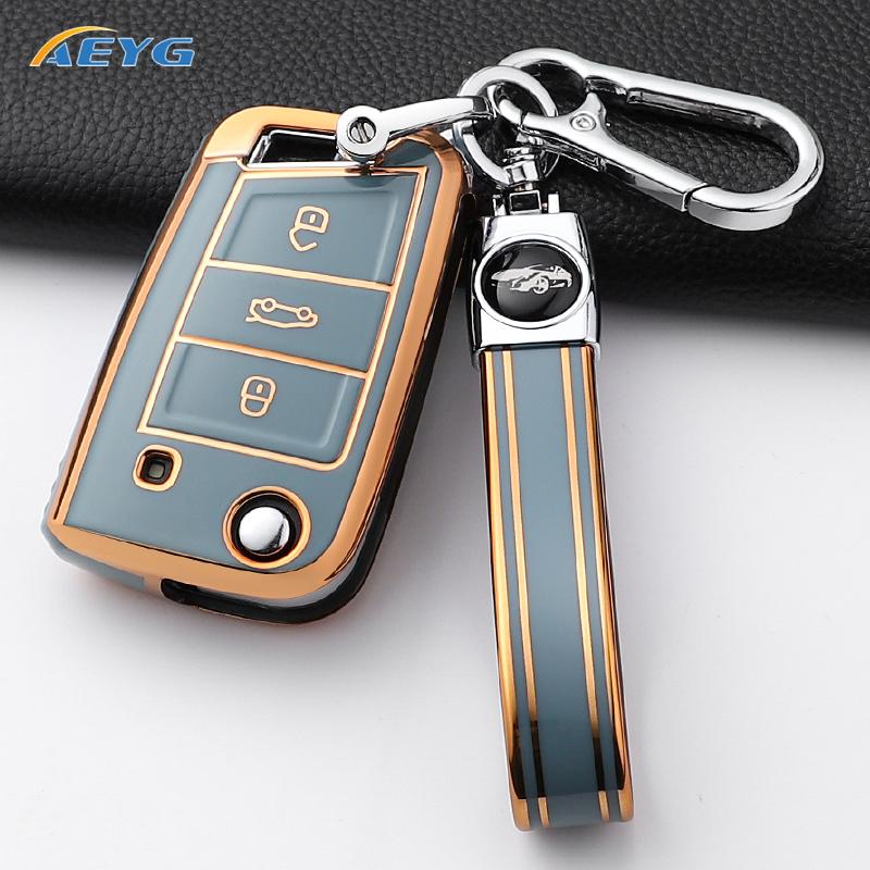 rldf3 For VW Volkswagen Golf 7 MK7 Tiguan MK2 For SEAT Ateca Leon FR 2 Ibiza For Skoda Octavia Car Key Case Cover Interior Accessories