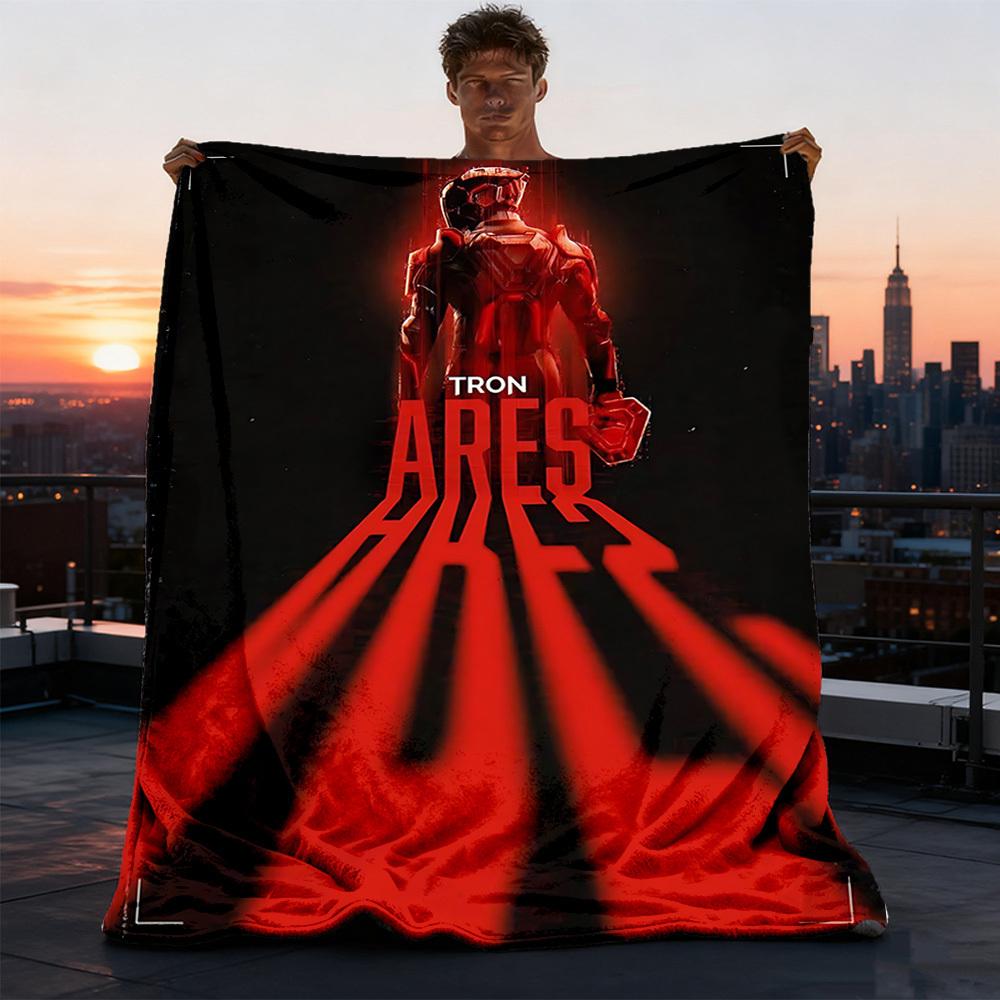 1pc TRON ARES Outdoor Flannel Throw Blanket Soft, Cozy, Warm All Season, Machine Washable,