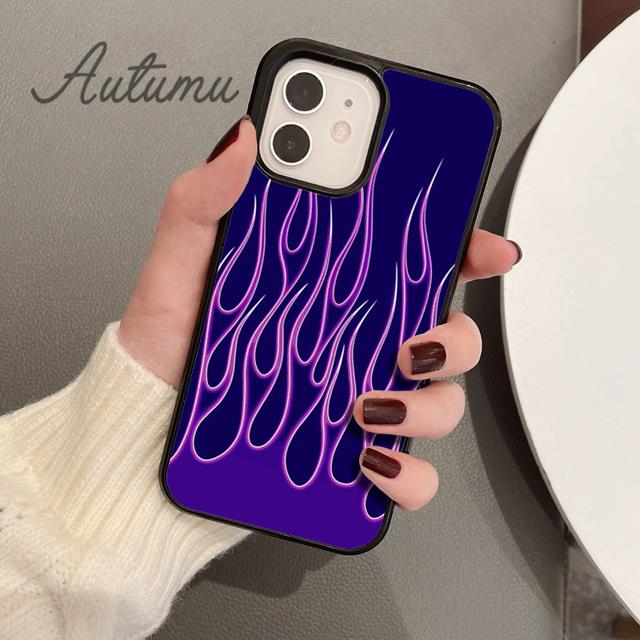 Flame Phone Case for iPhone 11 12 13 14 Pro Max Mini X XR XS SE 2020 5 6S 7 8 Plus Samsung Galaxy S21 S22 Cover Shell