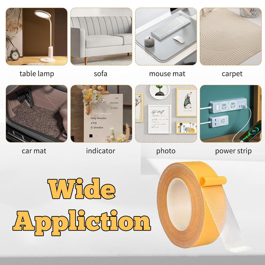 Rea Superstark Fixering Dubbelsidig Tejp Kraftig Genomskinlig Nät Vattentät Spårlös Kraftfull Rutnät Matta Självhäftande Tejp