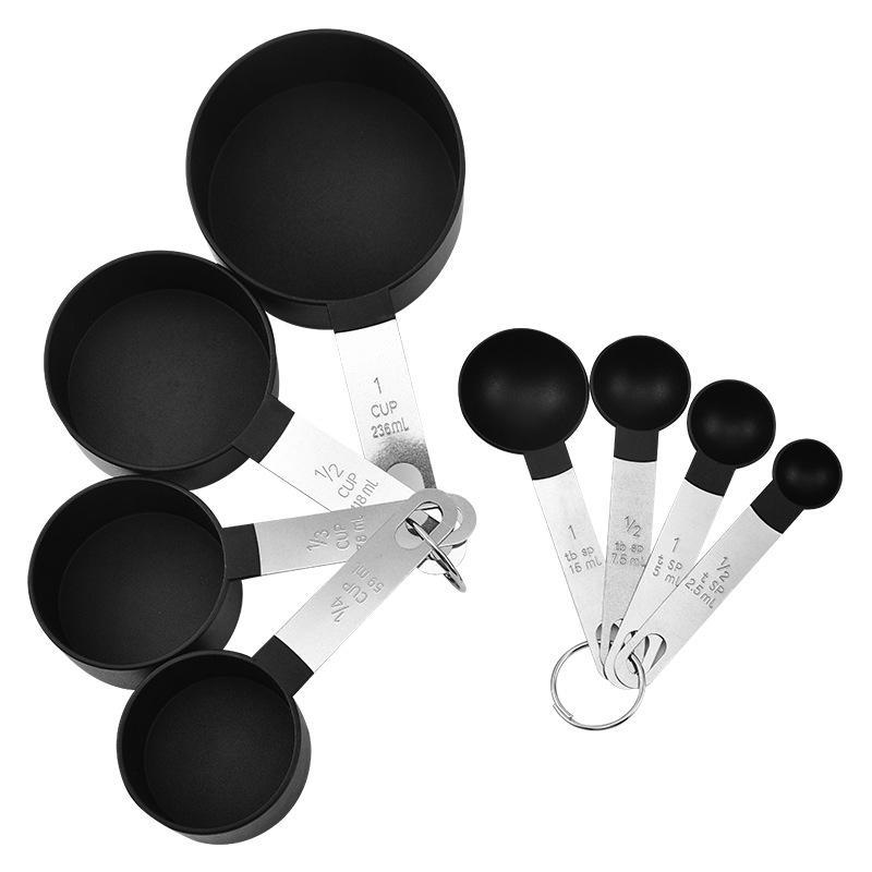 8-Piece Stainless Steel Handle Measuring Cup and Spoon Set with Scale