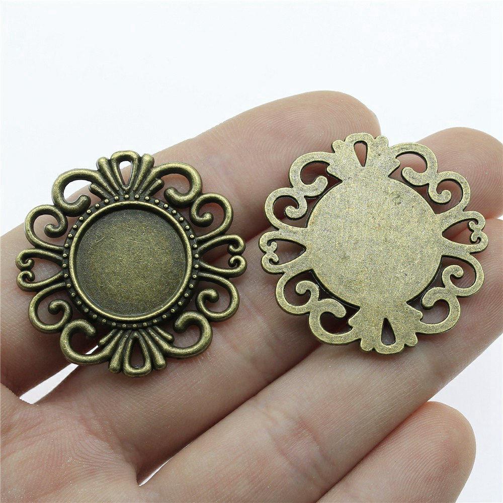 Fit Round 16mm Glass Cabochon Base Setting Tray Accessories Parts Men's Jewellery Bulk Original Cheapest Items